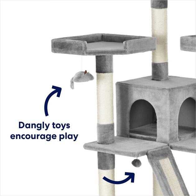 Frisco 72-in Faux Fur Cat Tree Condo - Nail Gallerys