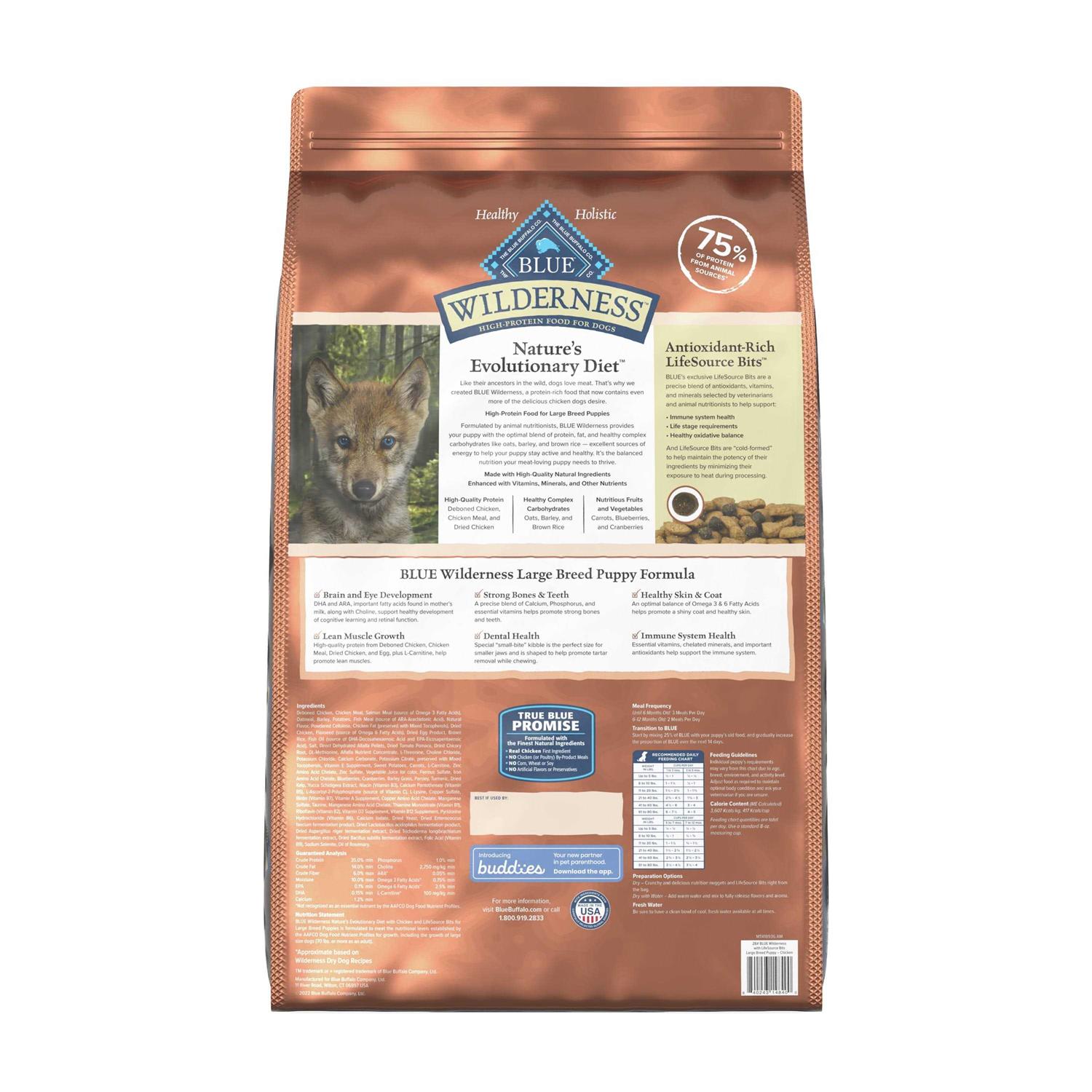 Blue Buffalo Wilderness Large Breed Puppy High Protein Natural Chicken & Wholesome Grains Dry Dog Food - Nail Gallerys