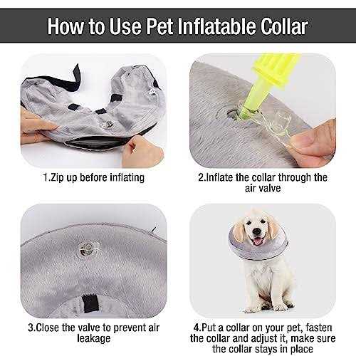 MICOOYO Inflatable Collar for Cats dogs Protective Dog Donut Cone Collar After Surgery - Nail Gallerys