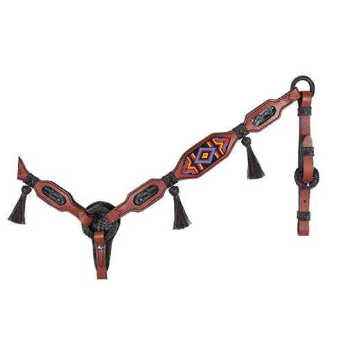 Alamo Saddlery Multi Color Diamond Inlaid Beaded Tack - Nail Gallerys
