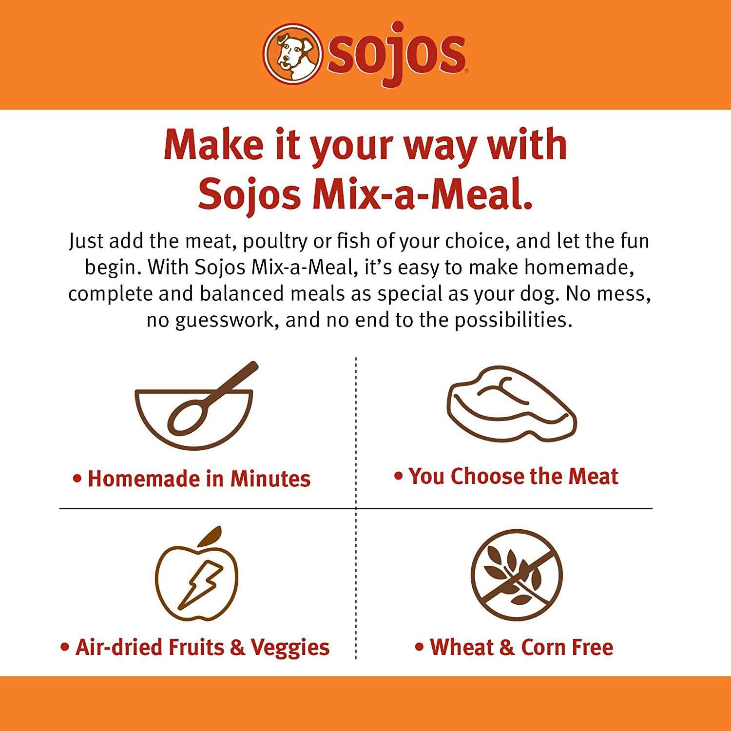 Sojos Mix-A-Meal Fruit & Veggie Pre-Mix Grain-Free Dog Food - Nail Gallerys