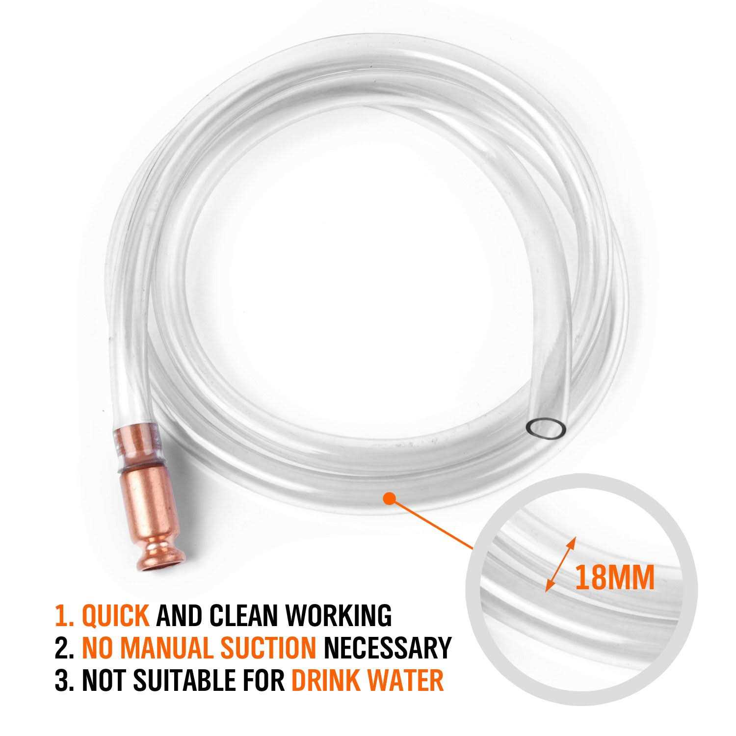 HORUSDY Gas Siphon 6FT Multi-Purpose Super Easy Siphon Pump,1/2 Valve Virgin Grade Tubing Safe - Nail Gallerys