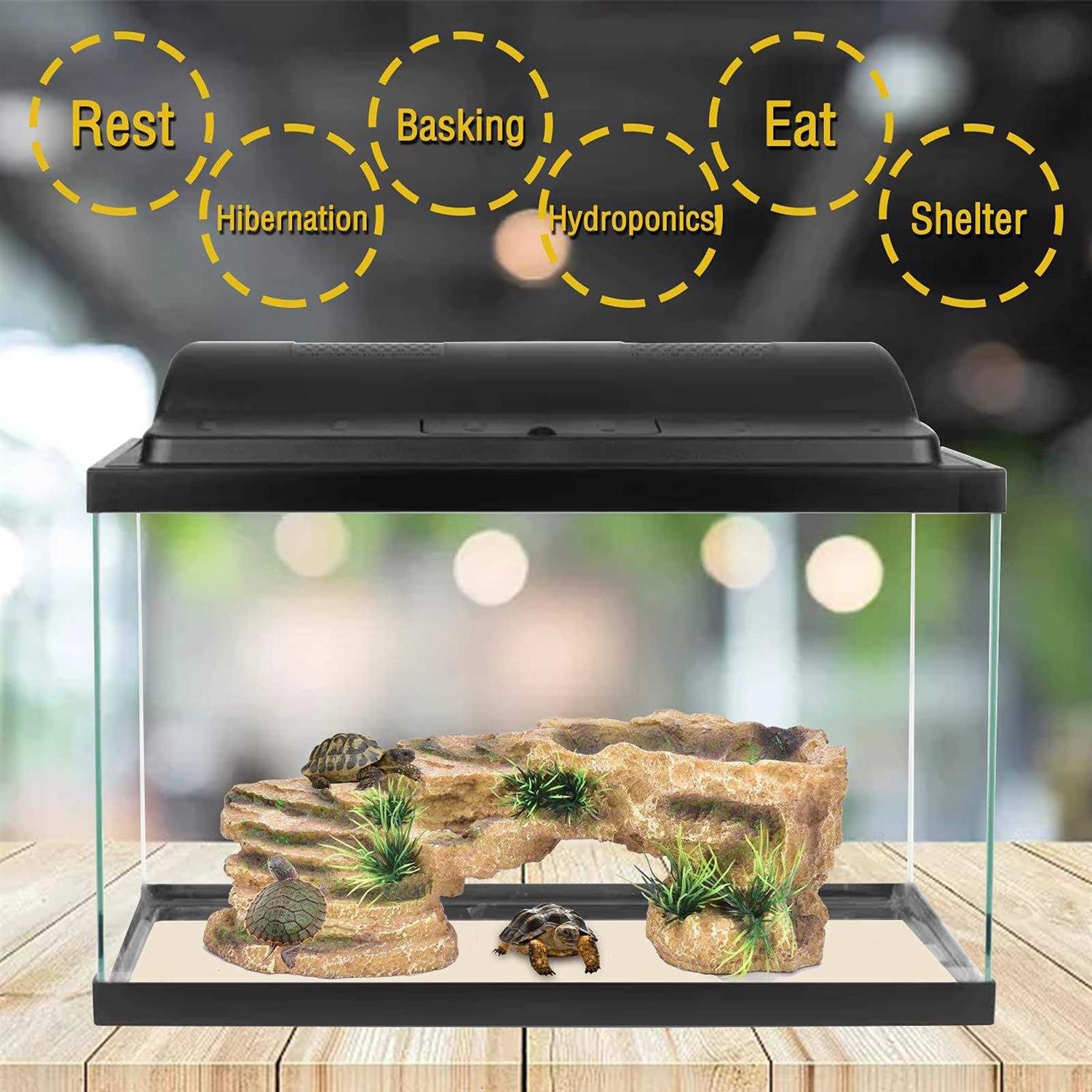 Turtle Basking Platform Resin Dock Resting Rectangular Aquarium Turtle Tank Decorations - Nail Gallerys