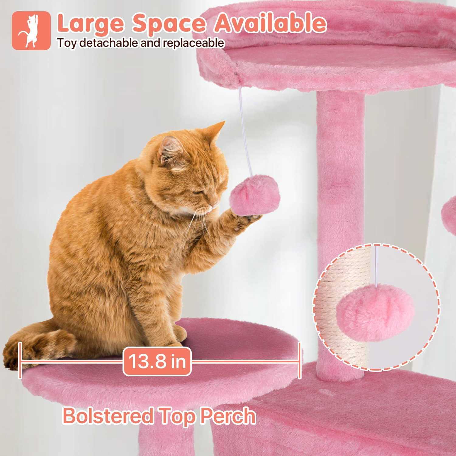Niamvelo 54-in Double Condo Cat Tree Tower Playhouse with Scratching Post & Perch for Indoor - Nail Gallerys