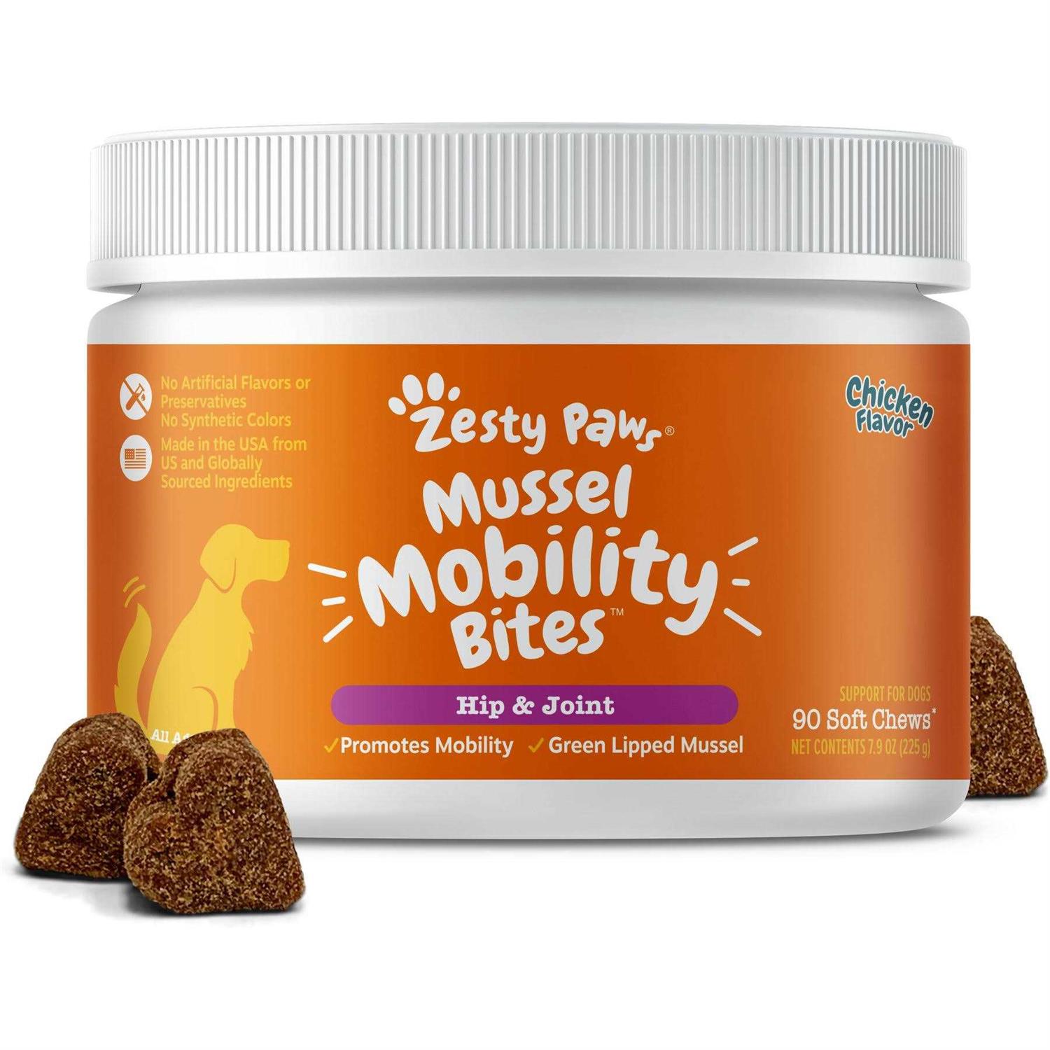 Zesty Paws New Zealand Green-Lipped Mussel Bites Hip & Joint Supplement for Dogs - Nail Gallerys