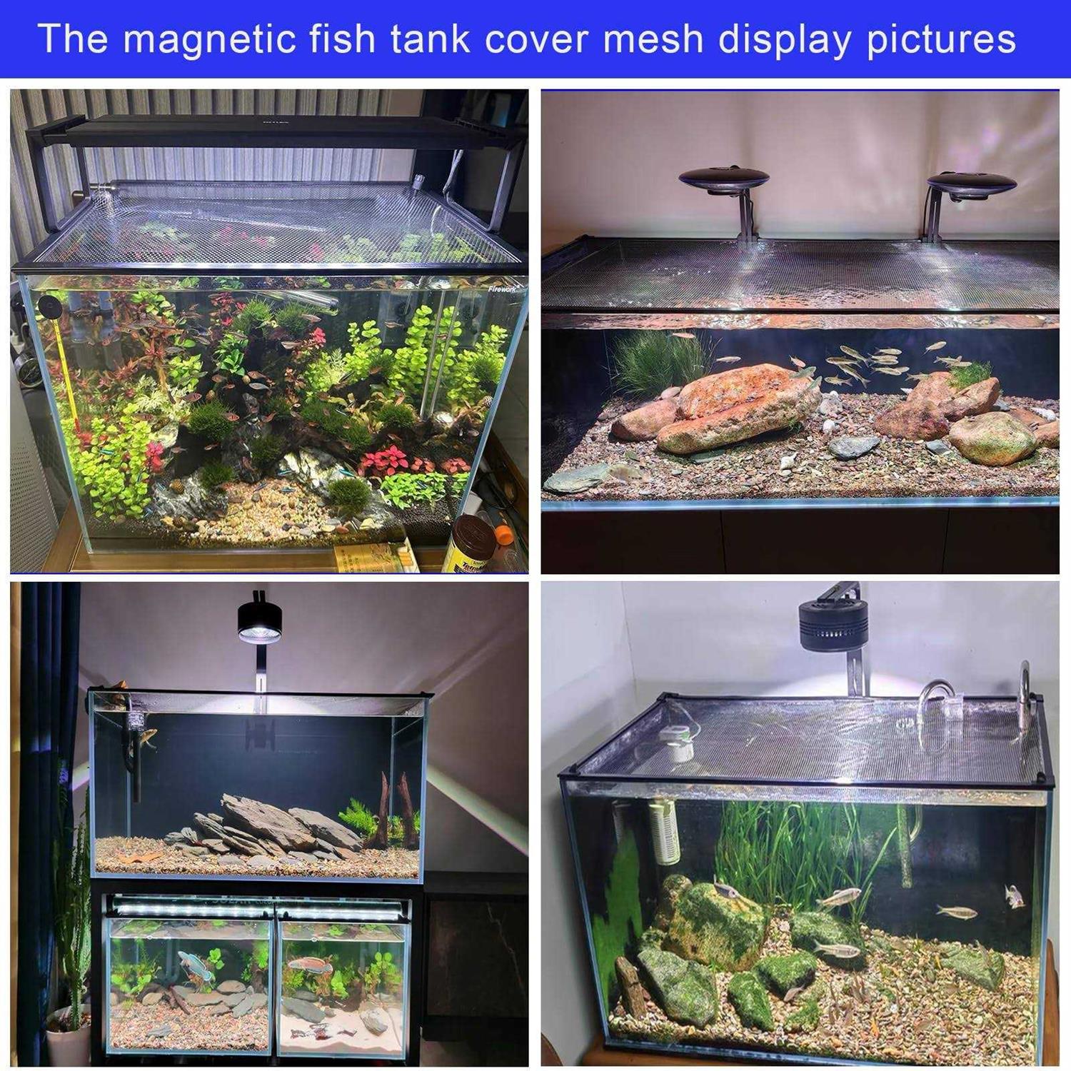 NestBasics Magnetic Aquarium Cover lid Fish Tank lid Anti-Jumping net Cover mesh to Protect Fish Jumping Out of Fish Tank - Nail Gallerys