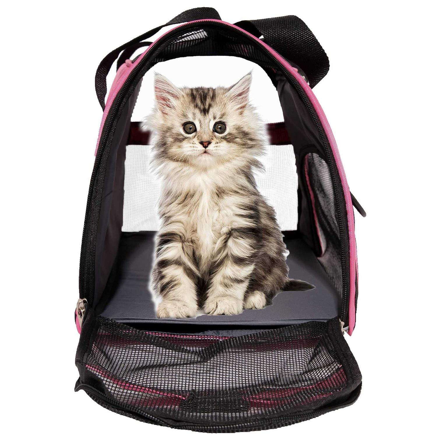 MuchL Cat Carrier Soft-Sided Pet Travel Carrier for Medium Cats Small Cats Dog Carriers for Small Dogs Puppy Comfort Portable Foldable Dog Cat Pet - Nail Gallerys
