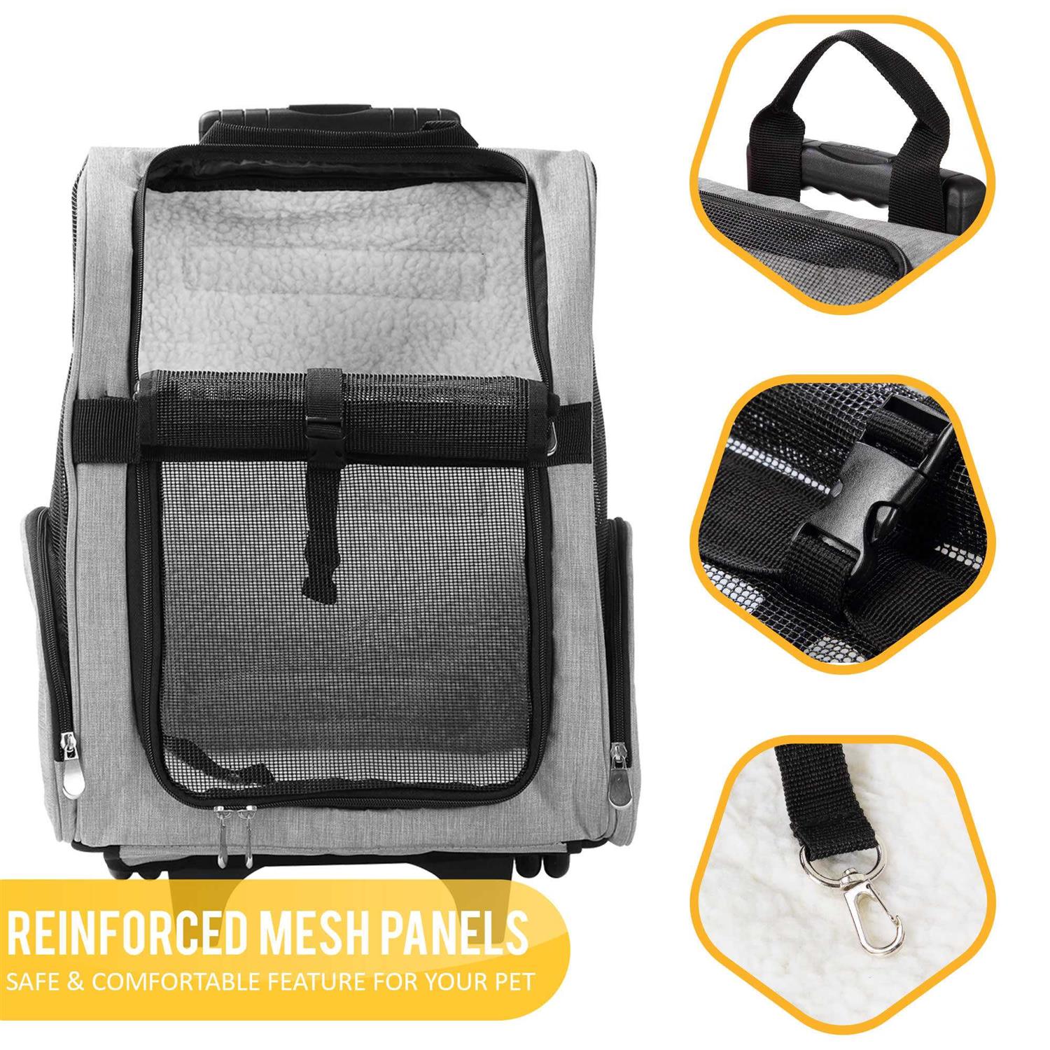 Kopeks Deluxe Backpack Pet Travel Carrier with Double Wheels - Nail Gallerys