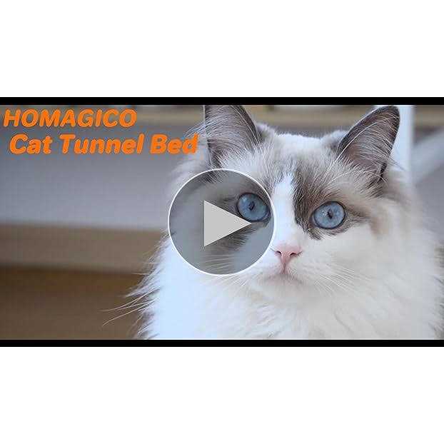 HOMAGICO Cat Tunnel Bed,Peekaboo Cat Cave with Pet Blanket,Detachable Donut Tunnels for Indoor Cats,Cat Tunnel Toy,Felt Round Cat Bed Suitable - Nail Gallerys