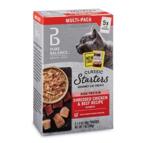 Pure Balance Classic Starters Shredded Chicken & Beef Broth Gourmet Cat Treats - Nail Gallerys