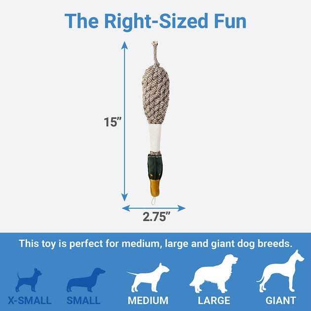 Bones & Chews Rope Duck Crinkle with Bone Dog Toy - Nail Gallerys