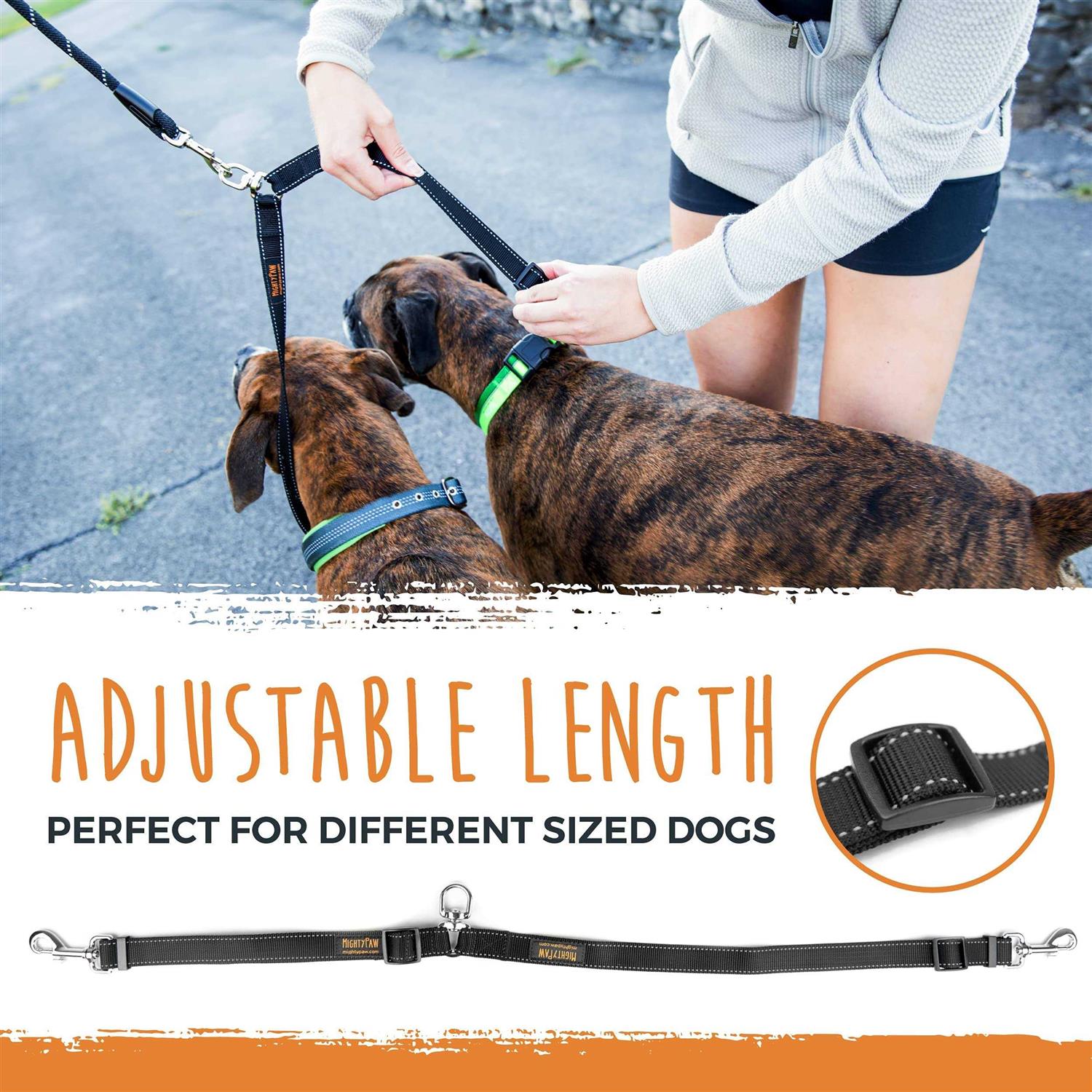 Mighty Paw Adjustable Double Dog Leash - Nail Gallerys
