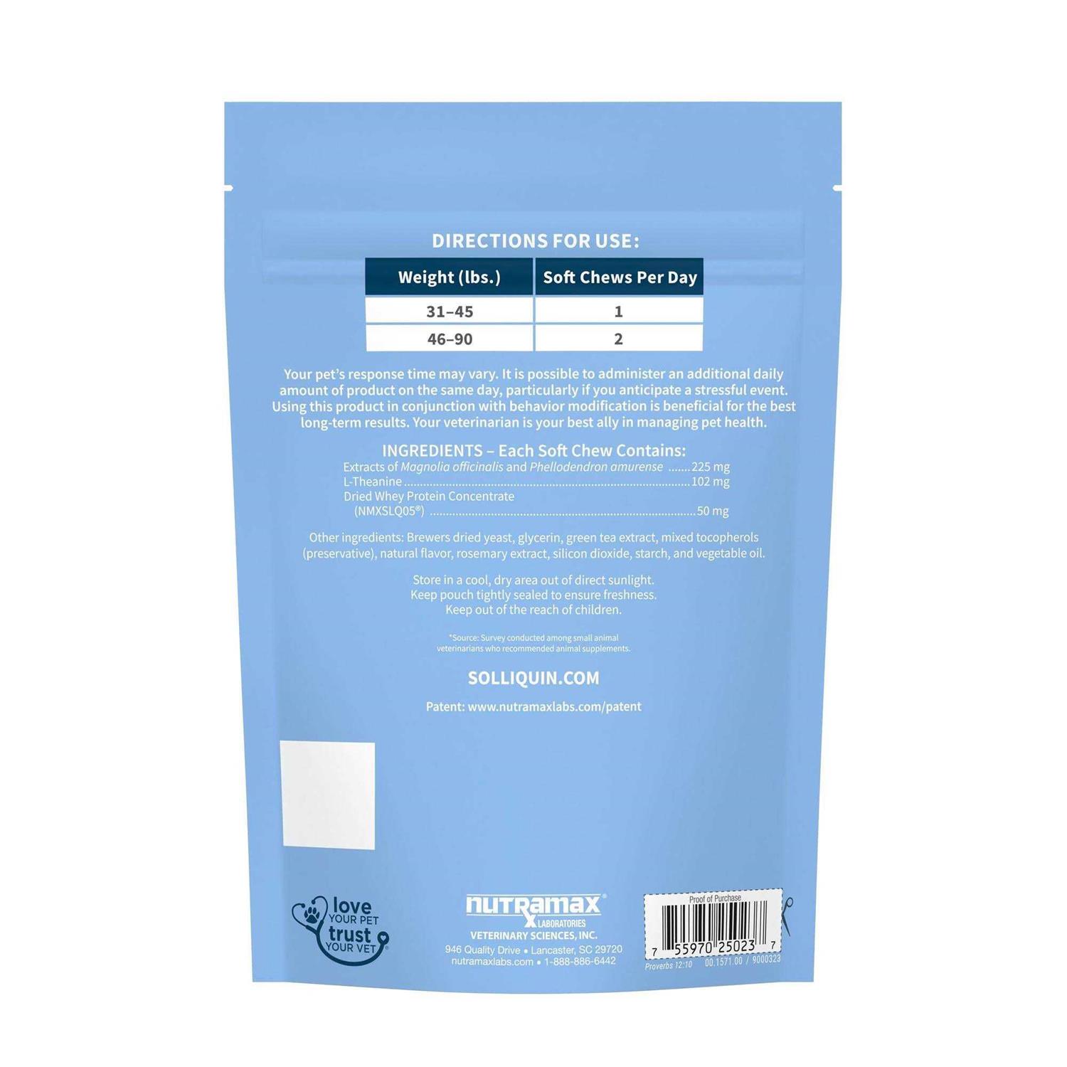 Nutramax Solliquin Calming Behavioral Health Supplement for Large Dogs - Nail Gallerys