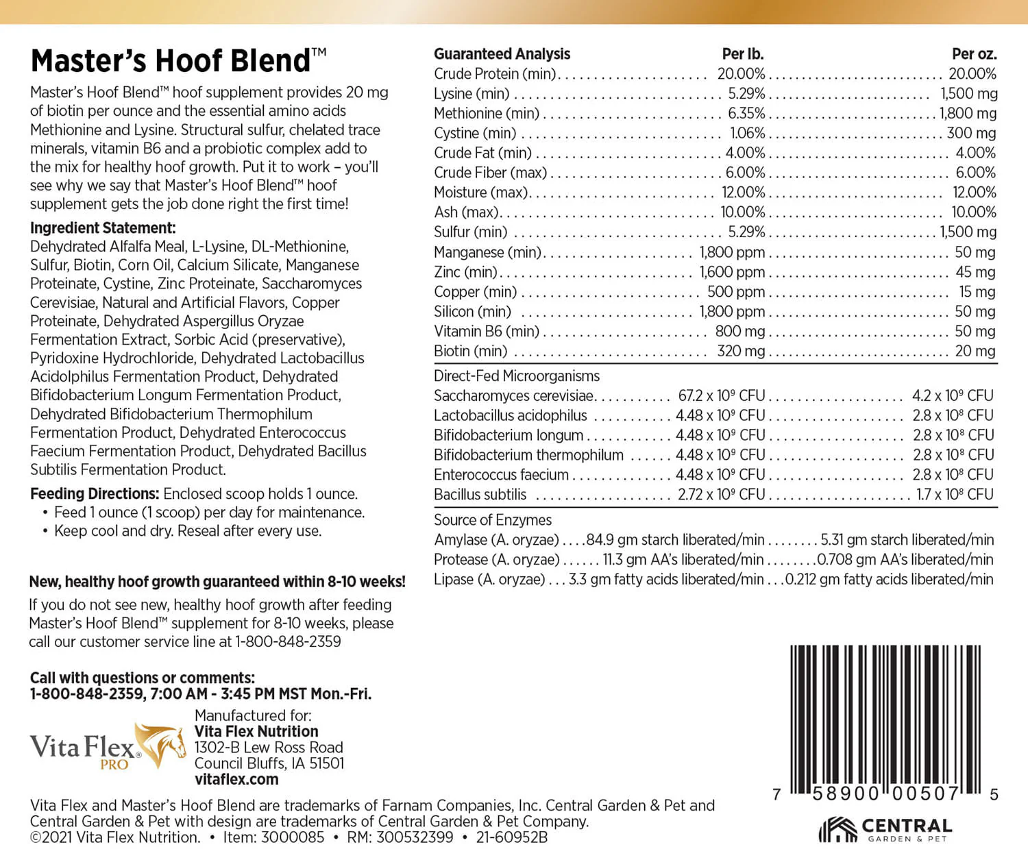 Vita Flex Pro Master's Hoof Blend Formula - Nail Gallerys