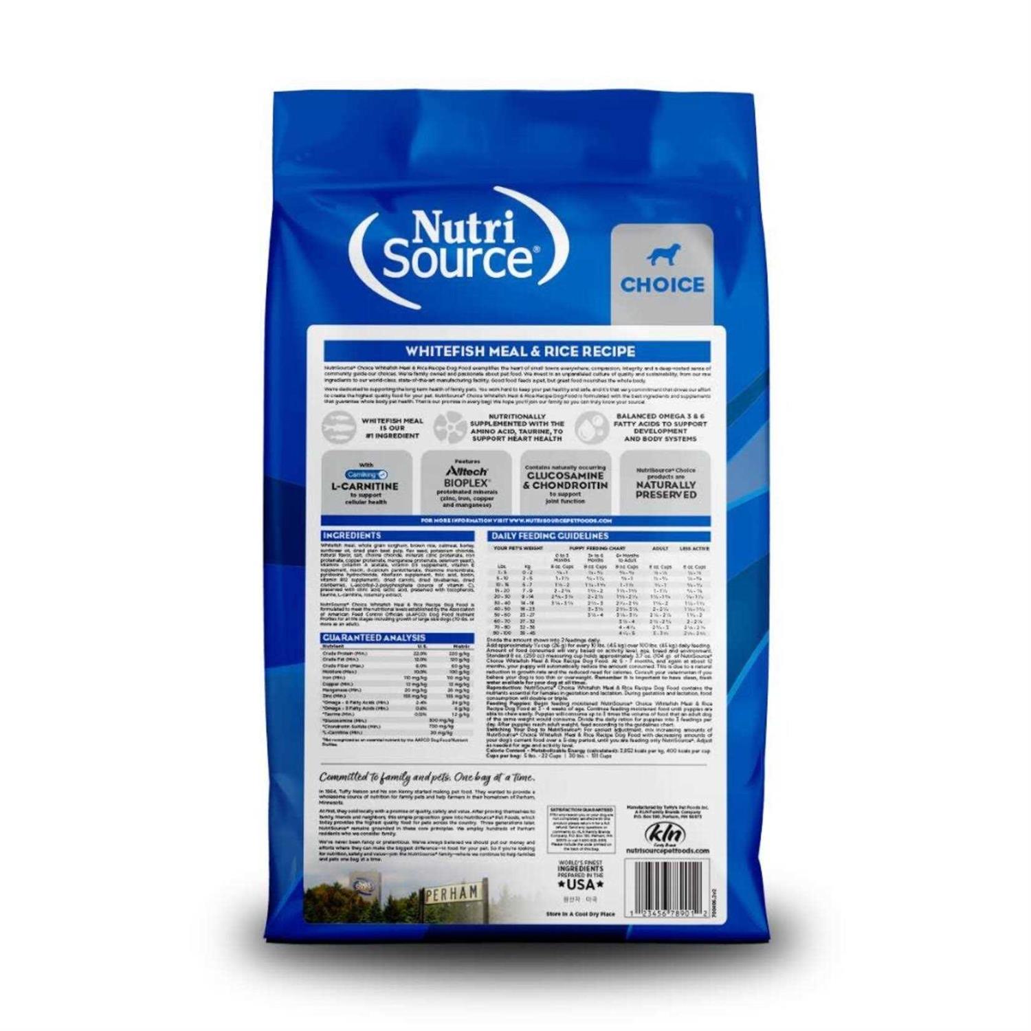 NutriSource Choice Whitefish Meal Rice Recipe Dry Dog Food - Nail Gallerys