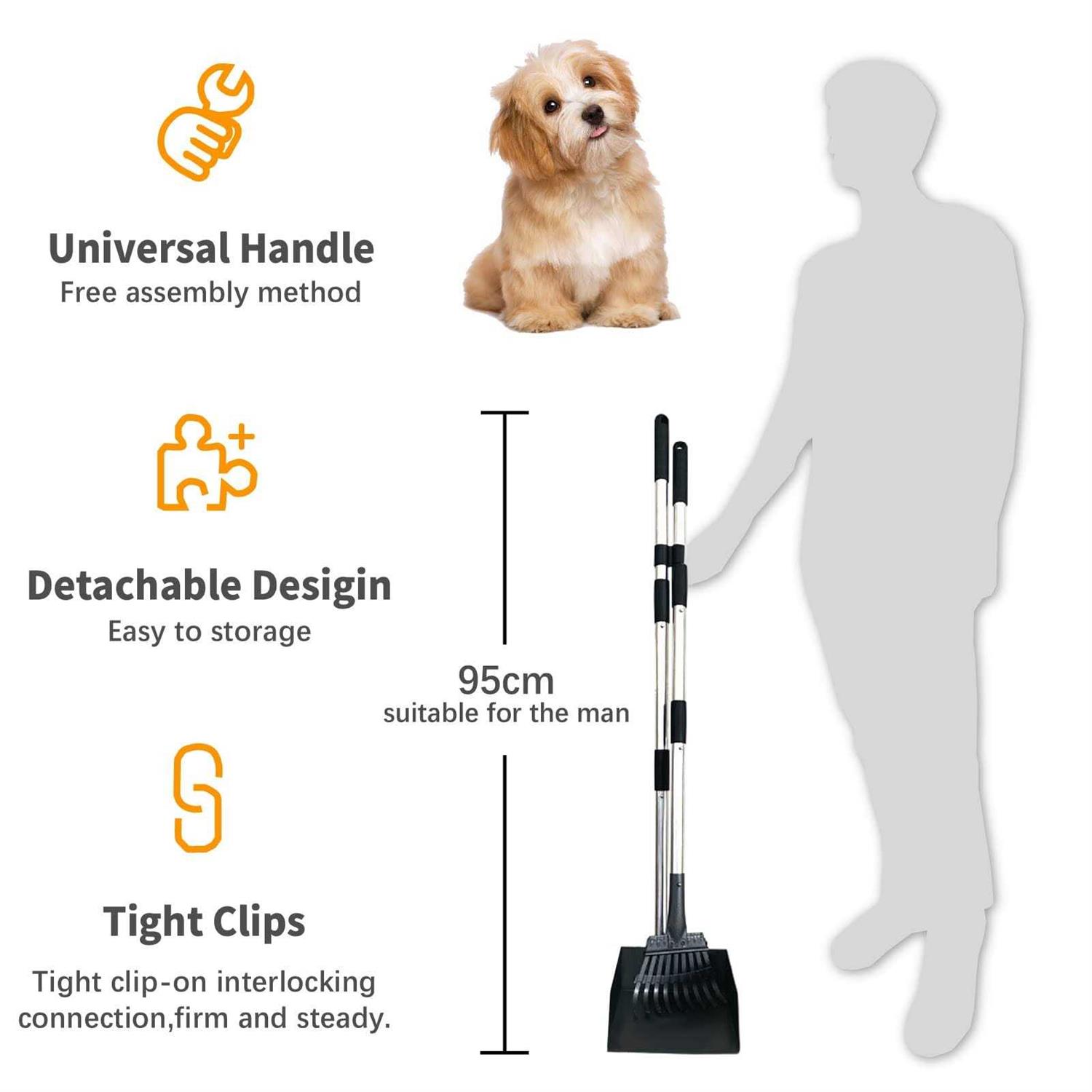 SUNLAX Pooper Scooper, Durable Dog Poop Scoop Long Handle Tray and Rake Set for Large Medium Small Dogs - Nail Gallerys