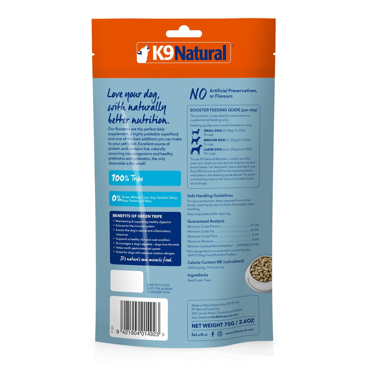 K9 Natural Beef Green Tripe Freeze-Dried Booster - Nail Gallerys