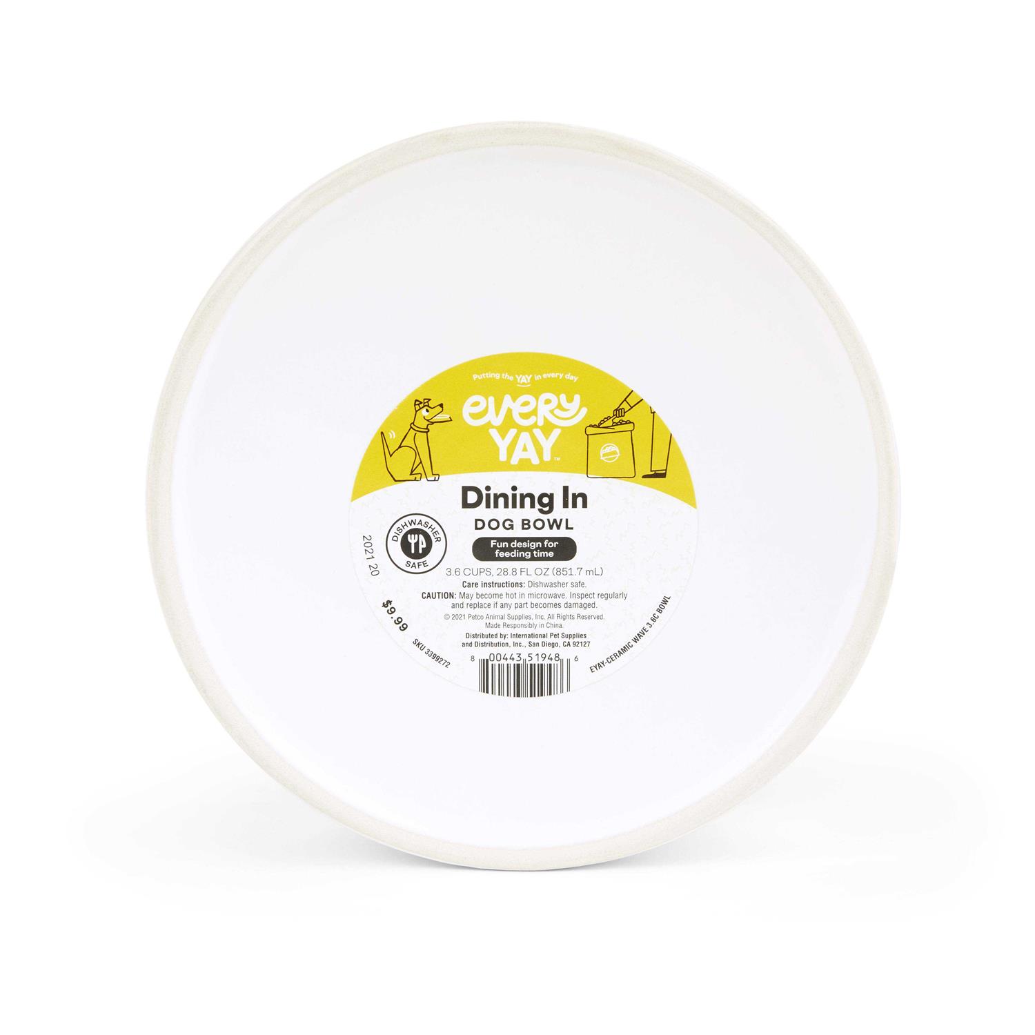 EveryYay Ceramic Wave Dog Bowl - Nail Gallerys