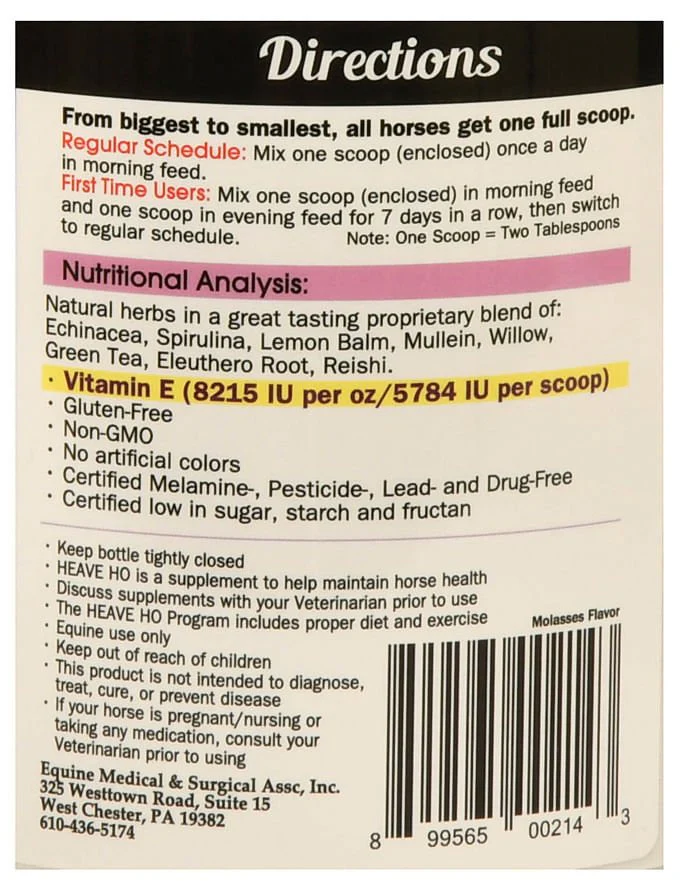 Heave Ho Horse Breathing Supplement, 30 Day Supply - Nail Gallerys