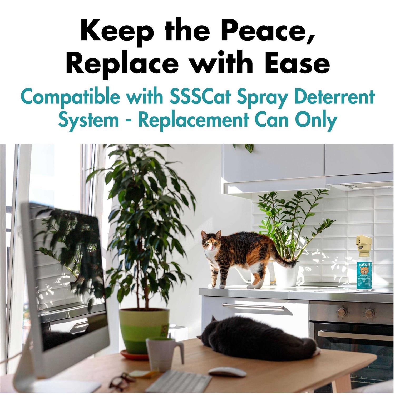 CatOFF Pack Refill Compatible with SSSCAT Indoor Cat Deterrent Spray System - Nail Gallerys