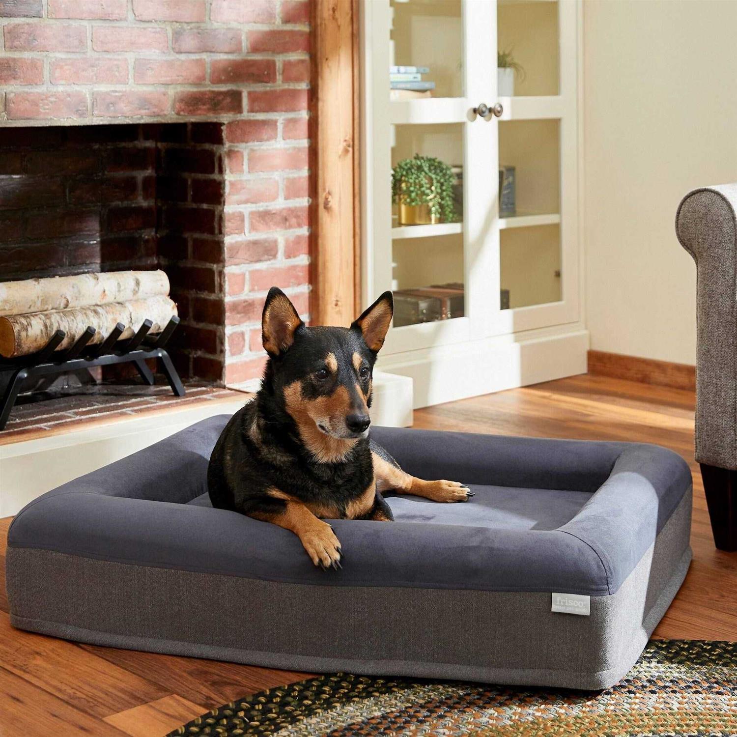 Frisco Orthopedic Rectangular Bolster Cat Dog Bed w/Removable COVER - Nail Gallerys