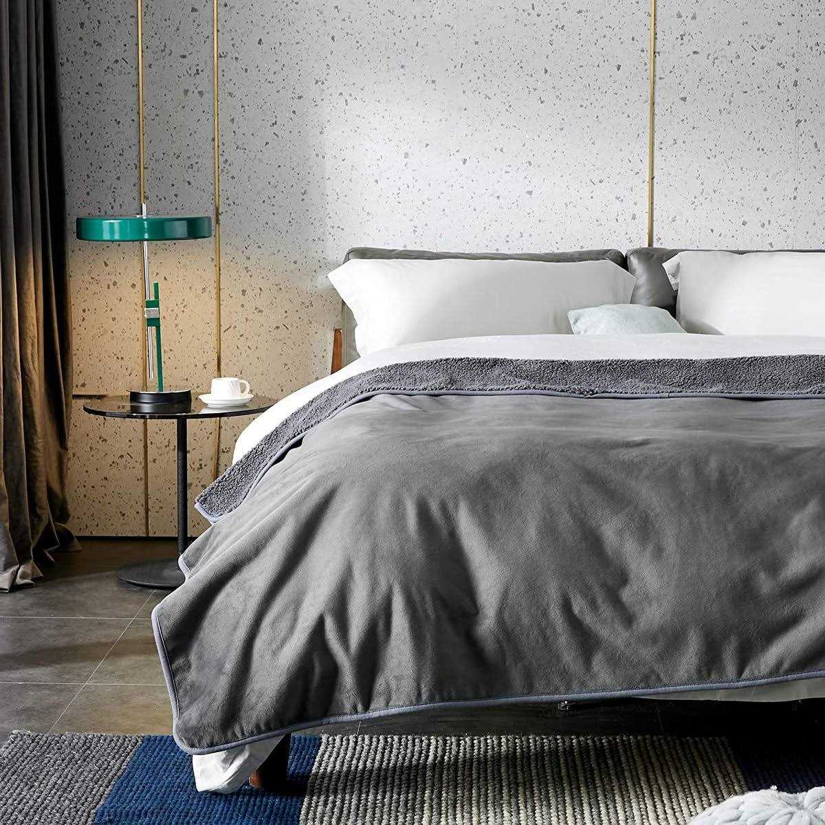 Grey Sherpa Waterproof & Leakproof Dog Blanket by allisandro Petproof Cover for Sofa - Nail Gallerys