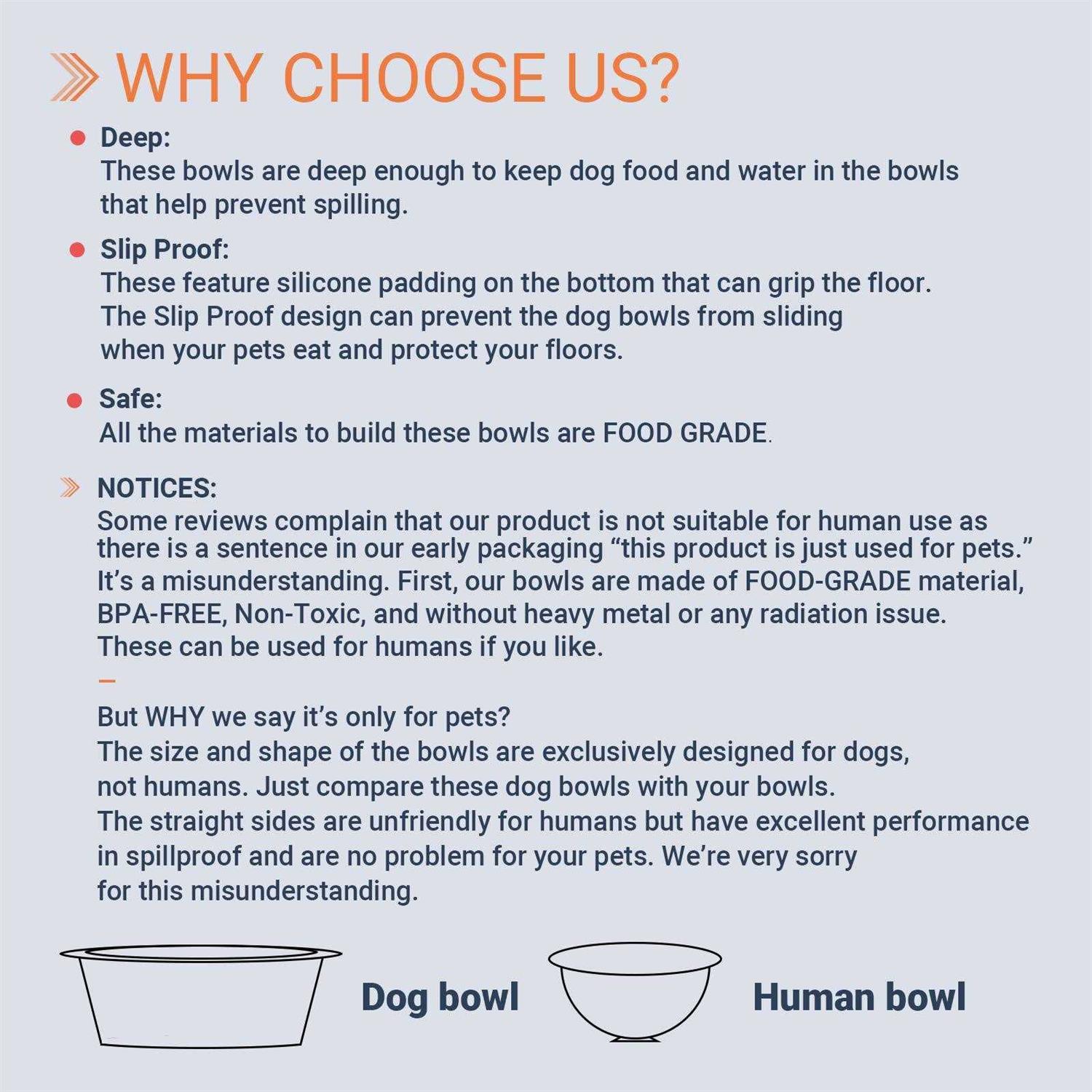 PEGGY11 Deep Stainless Steel Anti-Slip Dog Bowls - Nail Gallerys