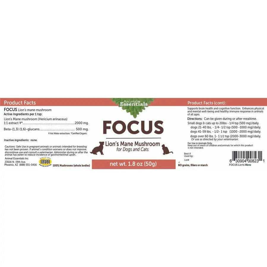 Animal Essentials Focus Lions Mane Cat & Dog Vitamin Supplement - Nail Gallerys