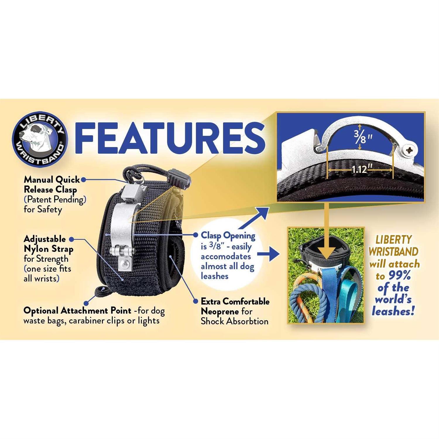 LIBERTY Wristband Innovative Wristband for Dog Walking Attaches to Any Dog Leash Converting It Into A Hands Free Leash - Nail Gallerys