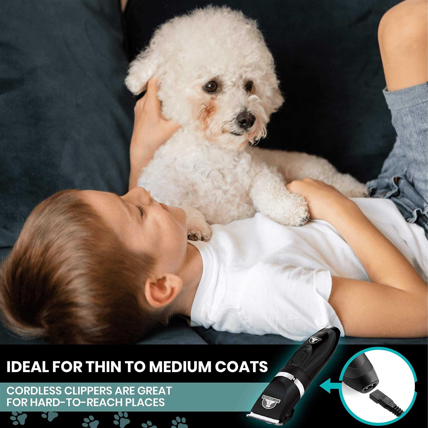 Pet Union Professional Dog Grooming Kit Cordless Low Noise Dog Clippers for Grooming Thick Coats - Nail Gallerys