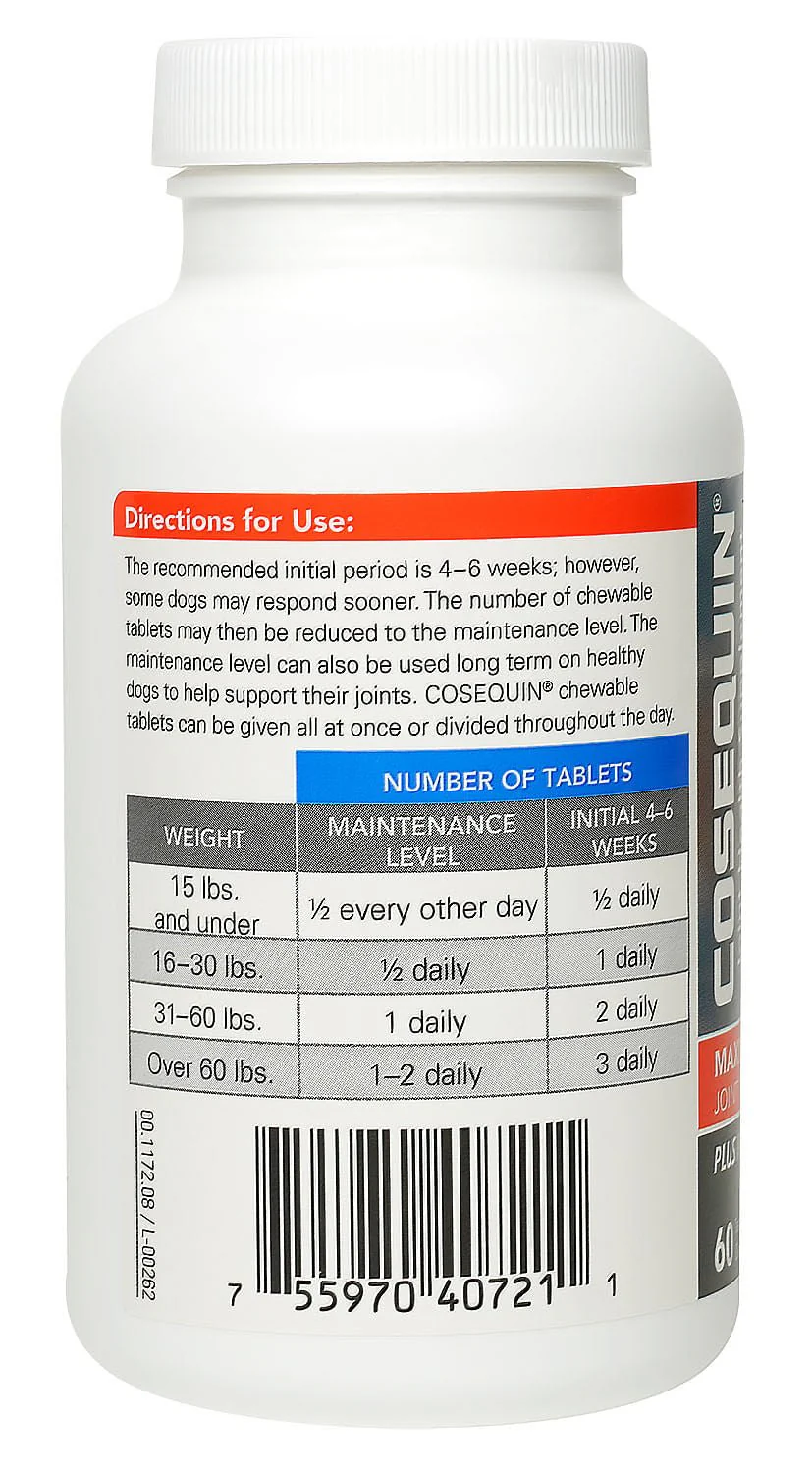 Nutramax Cosequin Maximum Strength Joint Health Plus MSM Supplement for Dogs, Chewable Tablets - Nail Gallerys