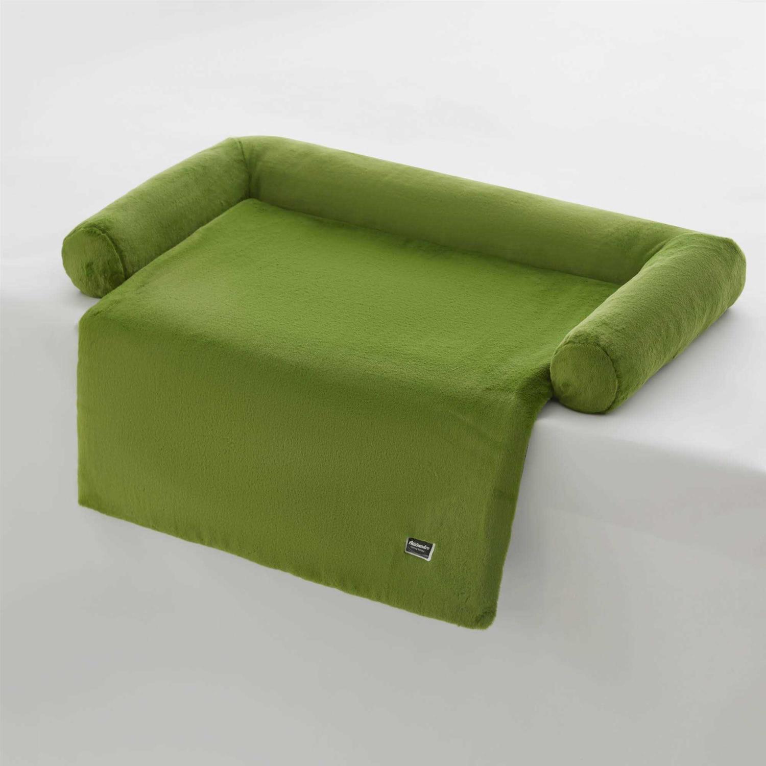 Allisandro Calming Dog Sofa Cover Bed Luxury Faux Fur Pet Couch Protector Bed - Nail Gallerys