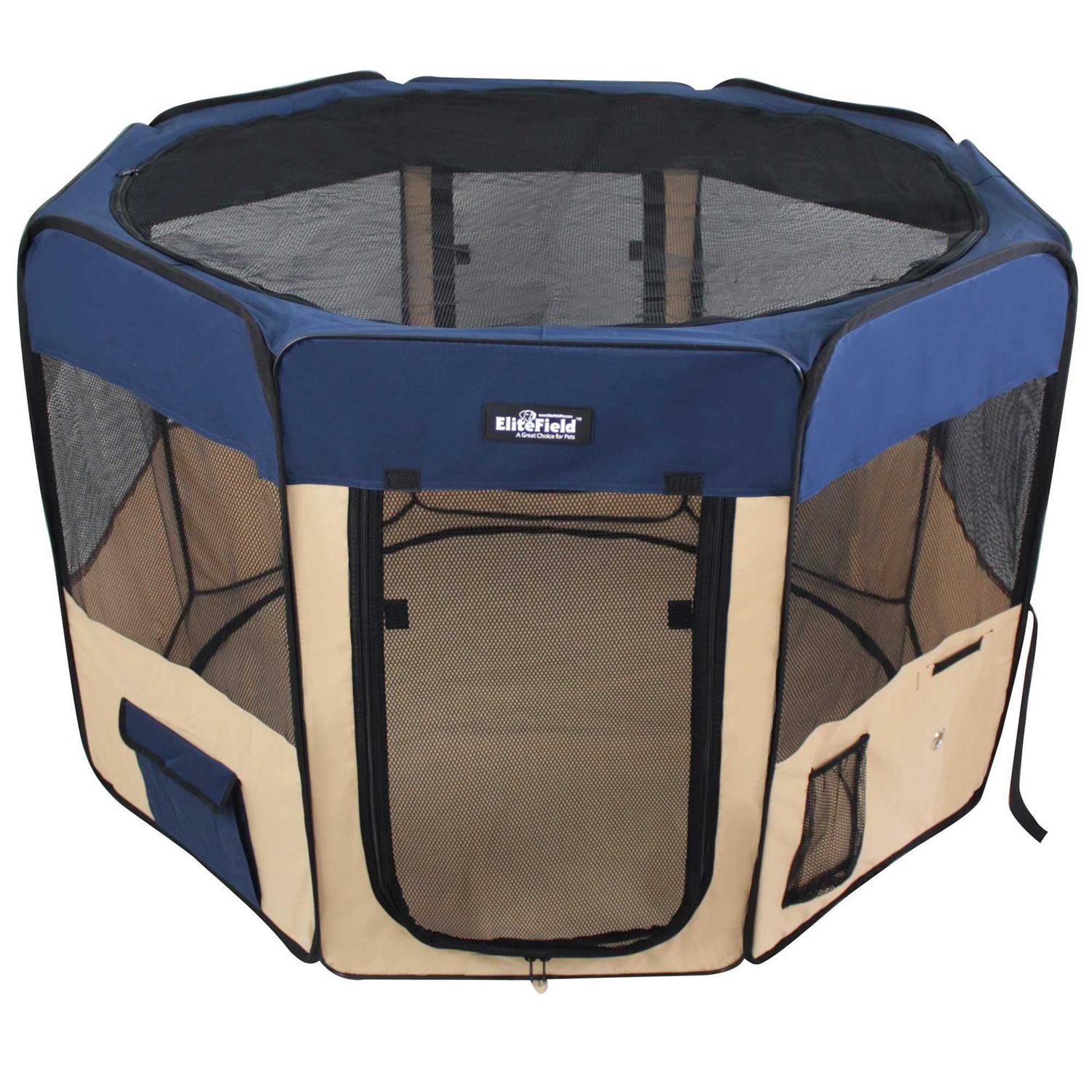 EliteField 2-Door Soft Pet Playpen Pen - Nail Gallerys