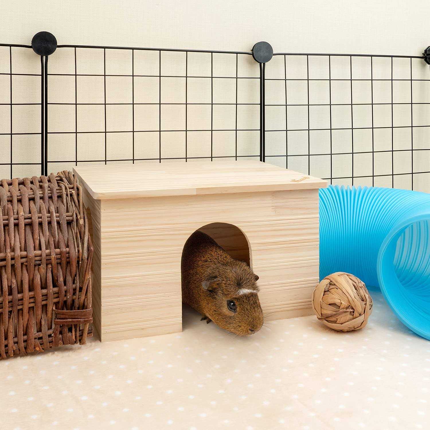 Niteangel Wood House with Window, Chinchilla and Guinea Pigs Hut Hideout - Nail Gallerys