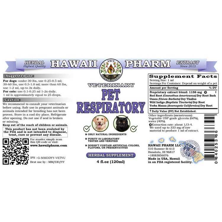 Pet Respiratory Veterinary Natural Alcohol-FREE Liquid Extract - Nail Gallerys