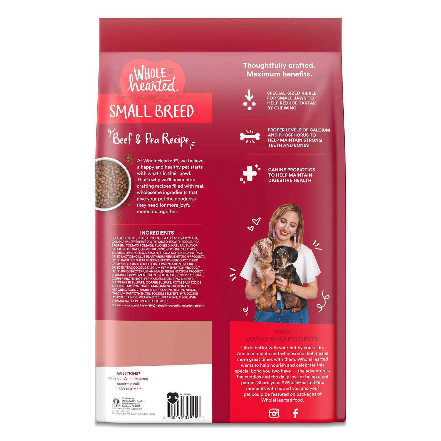 WholeHearted Grain Free Beef & Pea Recipe Small Breed Adult Dry Dog Food - Nail Gallerys