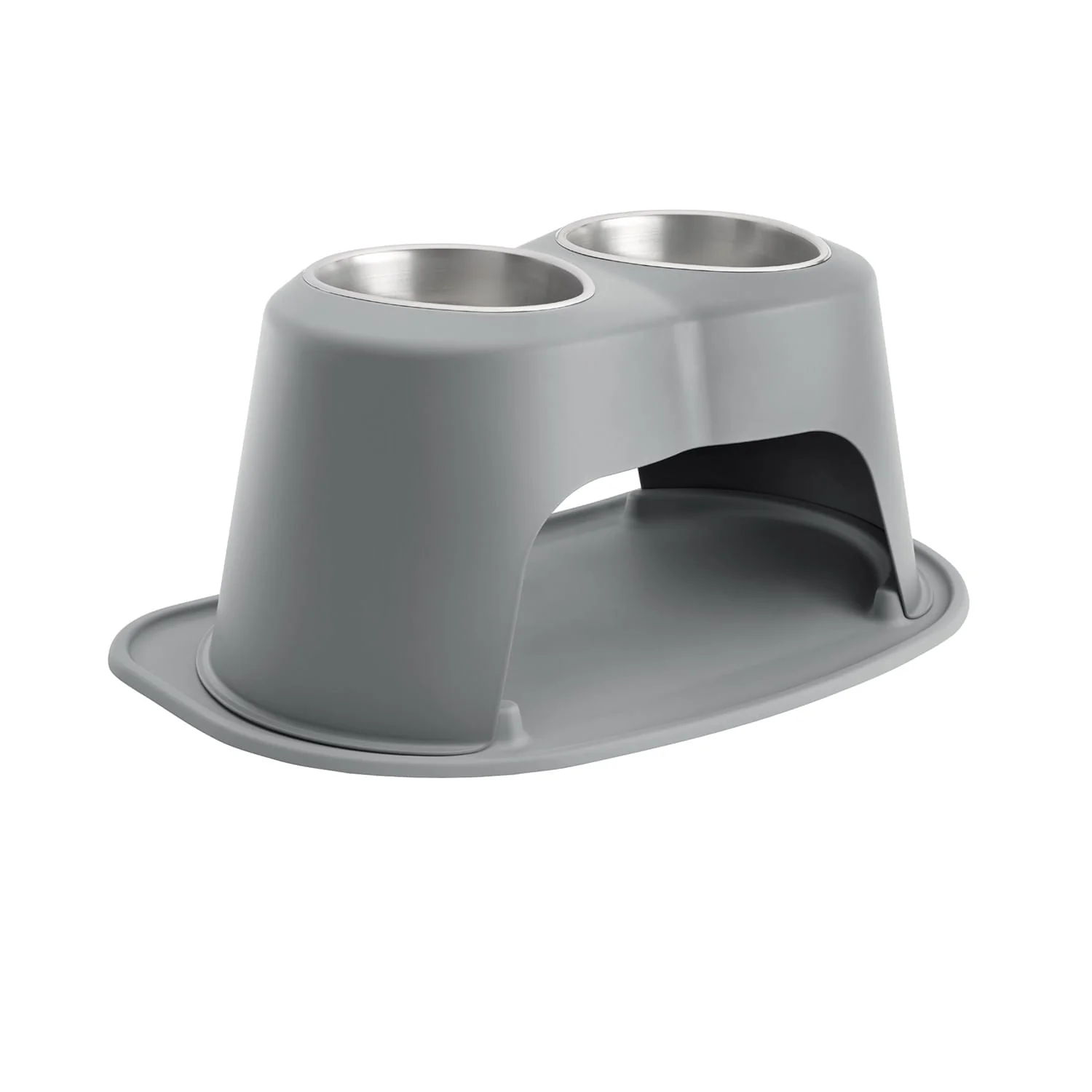 WeatherTech Double High Pet Feeding System, Stainless Steel - Nail Gallerys
