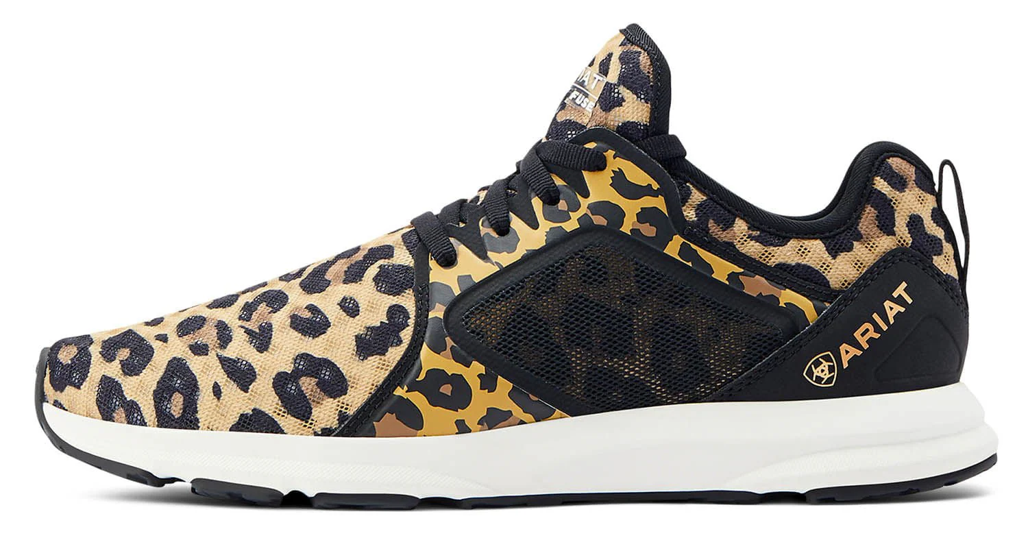 Ariat Women's Fuse Tennis Shoes, Leopard Print - Nail Gallerys