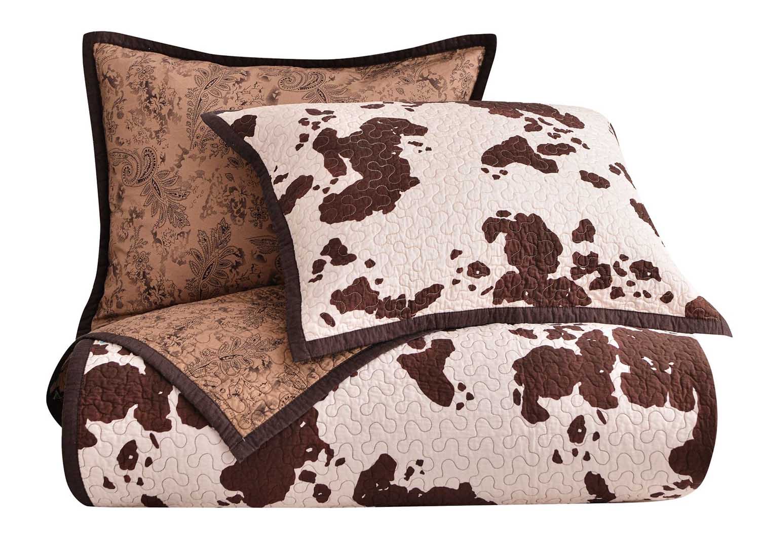 Elsa Cowhide Reversible 3 Piece Quilt Set - Nail Gallerys