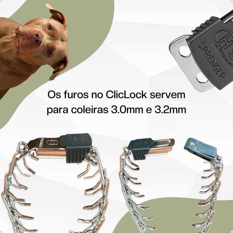 Herm Sprenger ClicLock Fastener Stainless Steel Buckle for Prong Dog Training Collar & Quick Release with Easy Buckle for Medium Large Dogs - Nail Gallerys