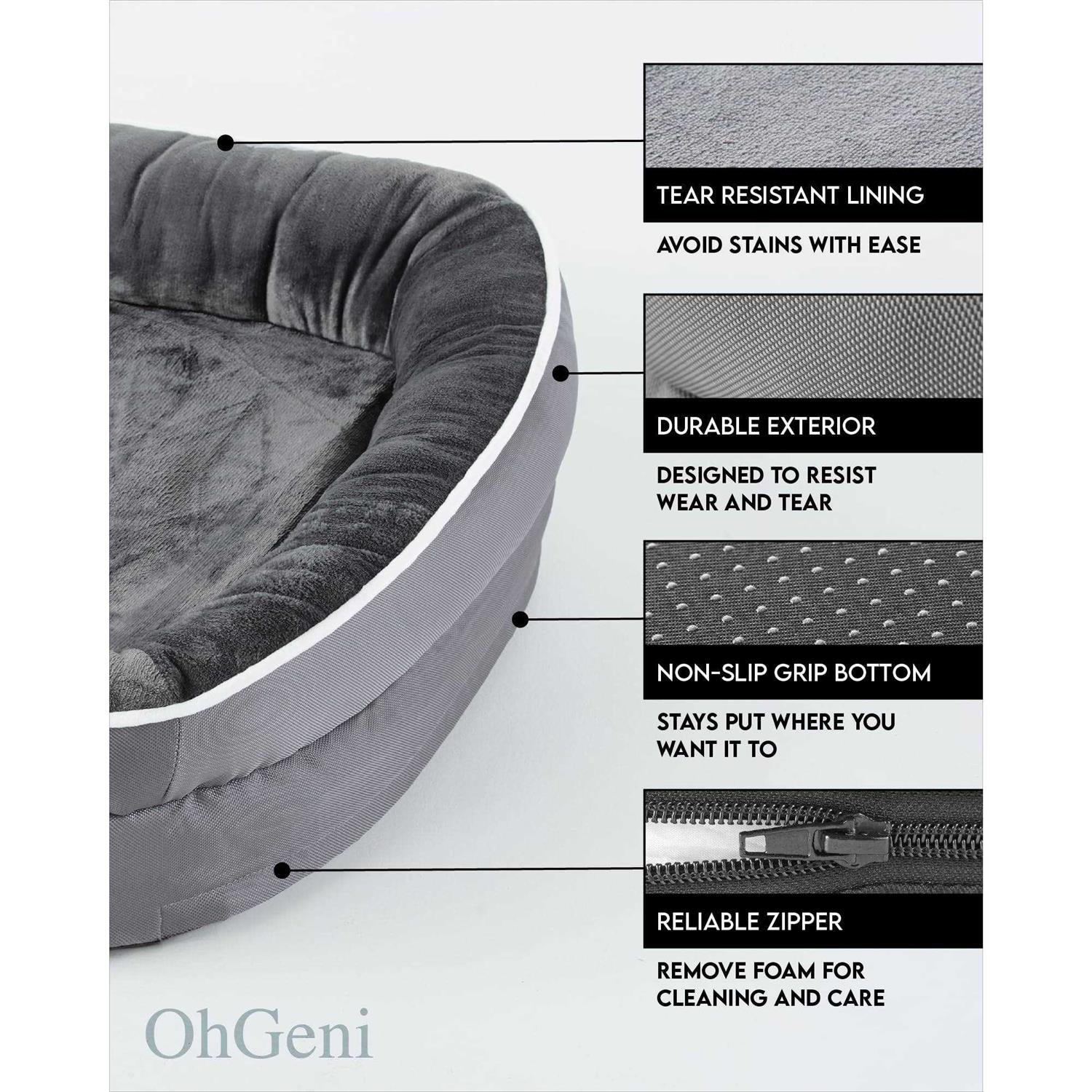 Ohgeni Orthopedic Dog Bed for Large Dogs, Oversized Couch Design with Egg Foam Support, Removable, Machine Washable Plush Cover and Non-slip Bottom - Nail Gallerys