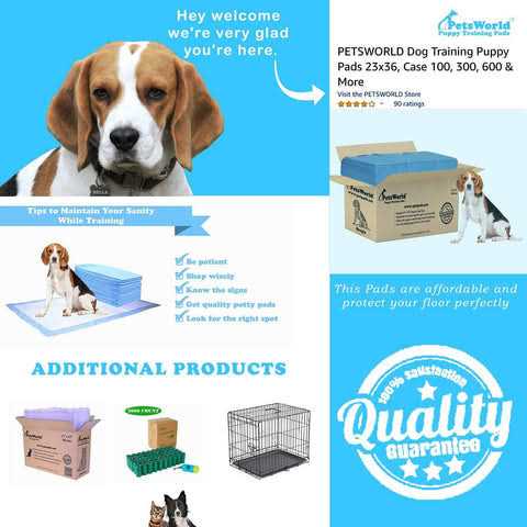 PetsWorld Heavy Absorbent Dog Puppy Training Pads count-28×34 - Nail Gallerys