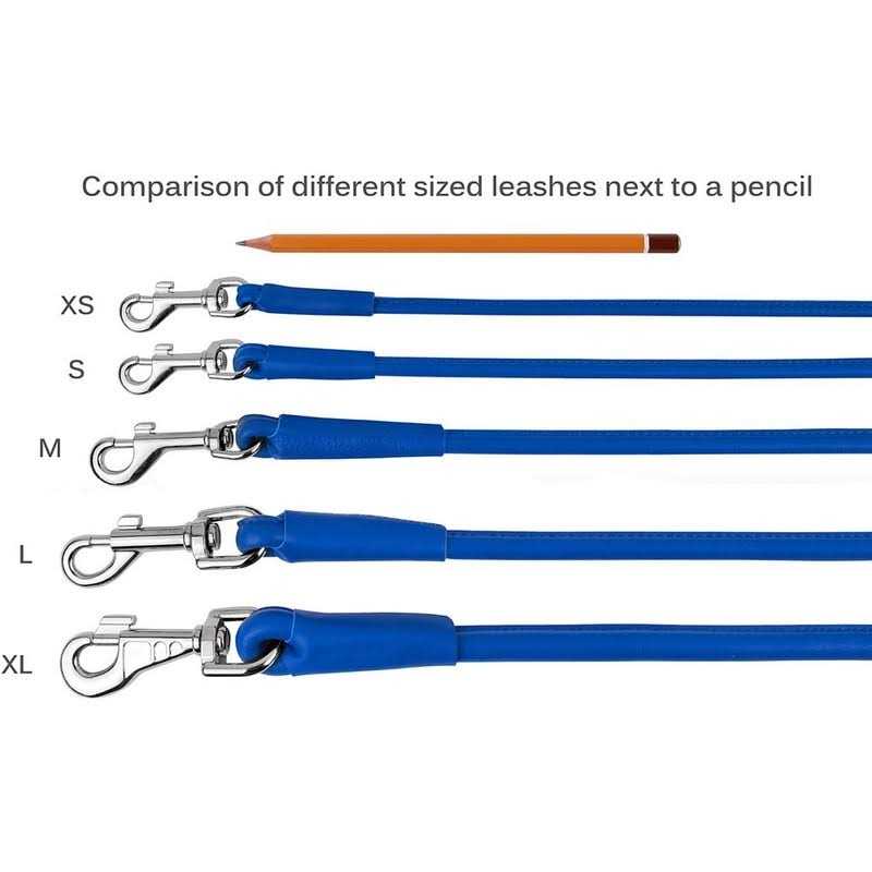 CollarDirect Rolled Leather Dog Leash 4ft Soft Padded Training Leather Dog Lead 6ft - Nail Gallerys