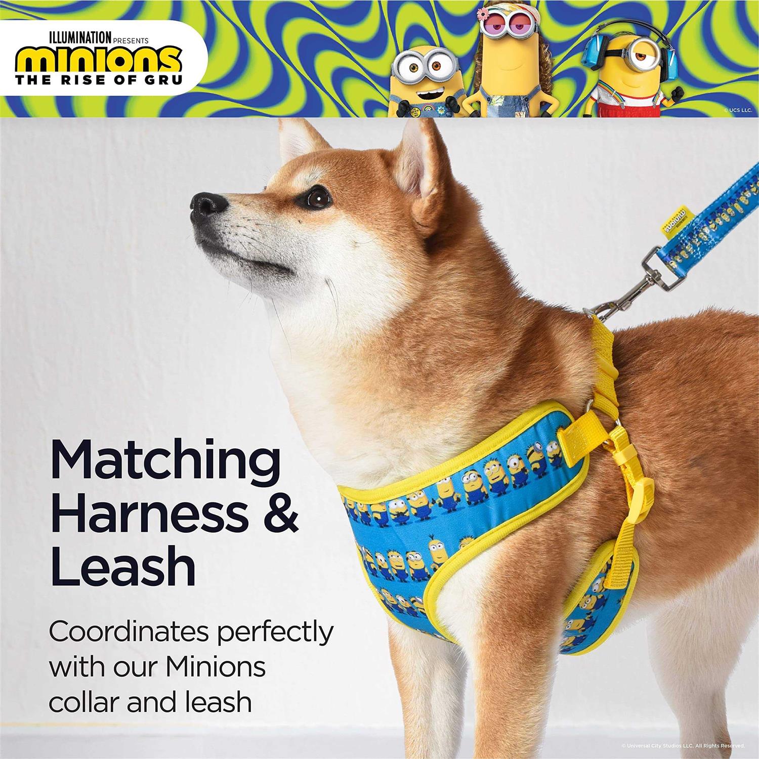 Minions Dog Harness Blue Minions in a Row Comfortable Mesh No-Pull Dog Harness - Nail Gallerys