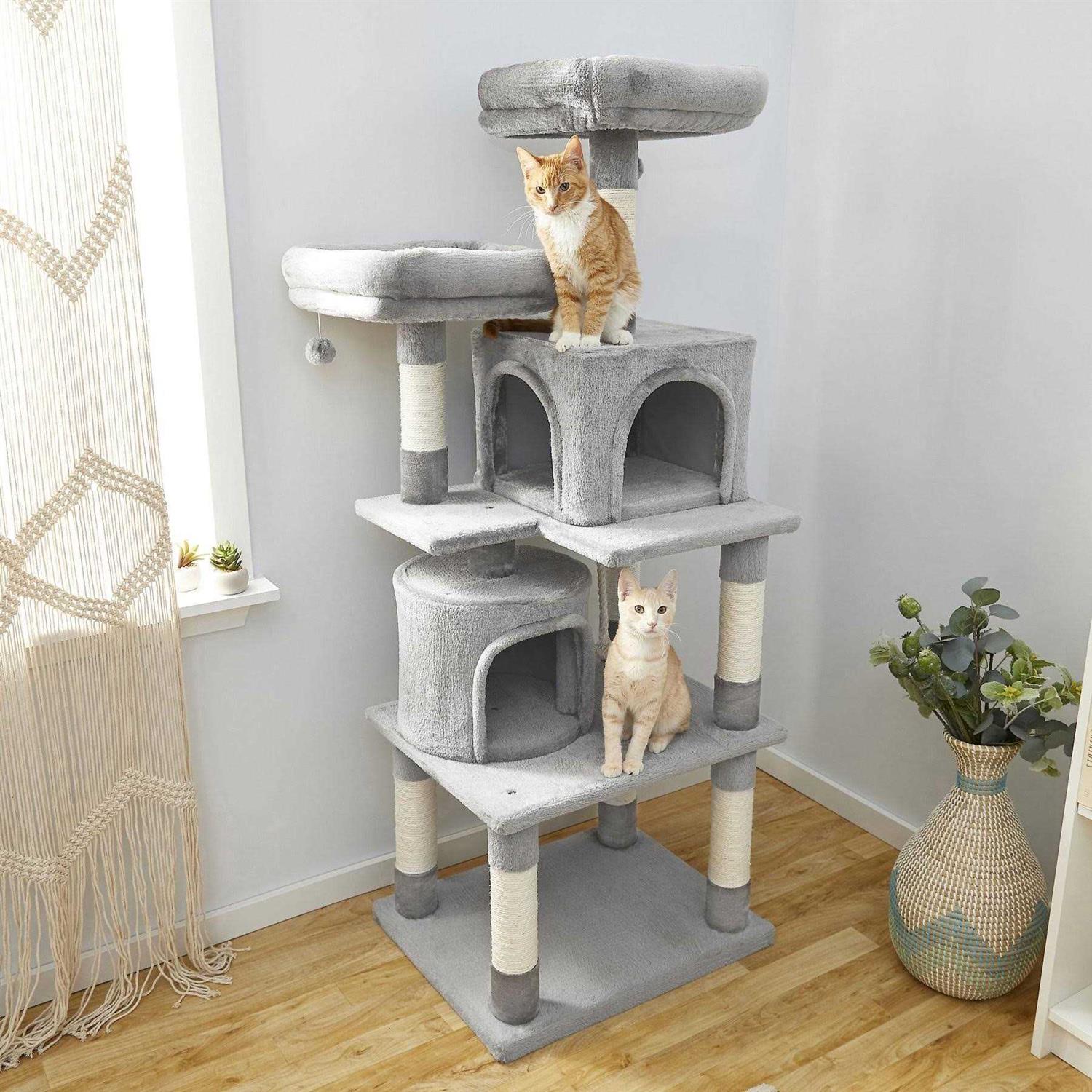 Frisco 61-in Faux Fur Cat Tree Condo - Nail Gallerys