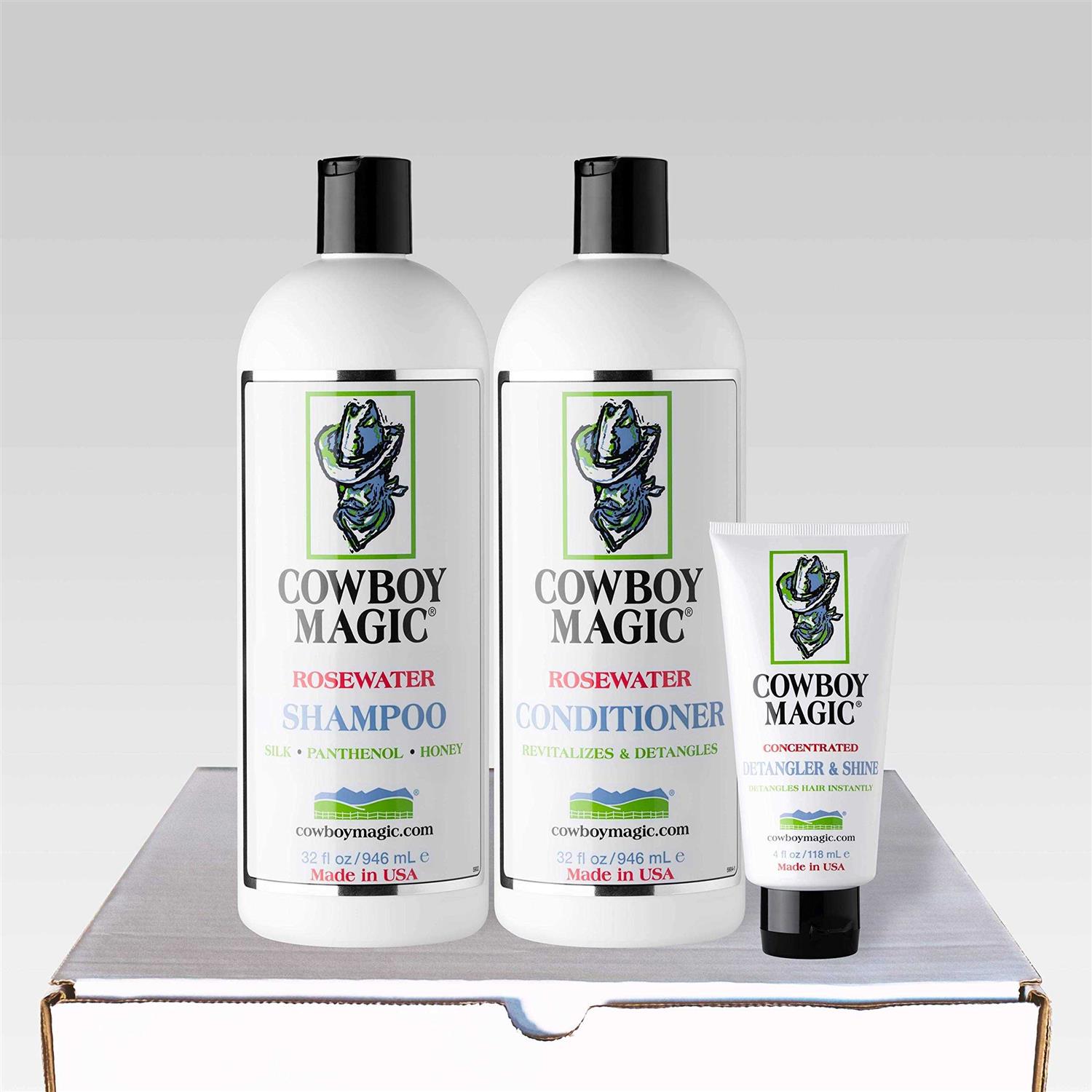 Cowboy Magic Shampoo + Conditioner 32 Ounce Bottles Detangler and Shine 4oz - Nail Gallerys