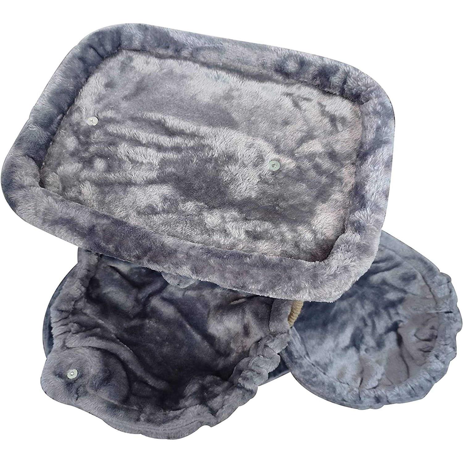 WANG XIN Xin Three Layer Cat Tree with Cat Condo and Two Hammocks,Grey - Nail Gallerys