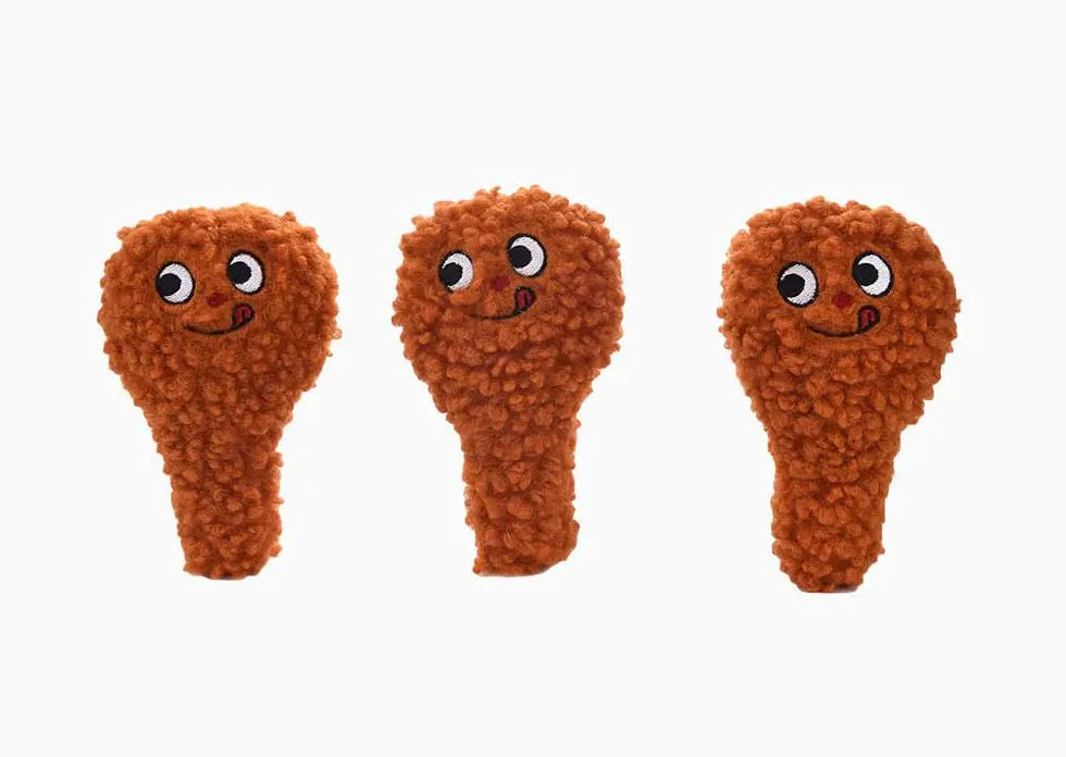 4 Piece Fried Chicken Hide & Seek Squeaker Plush Dog Toy - Nail Gallerys