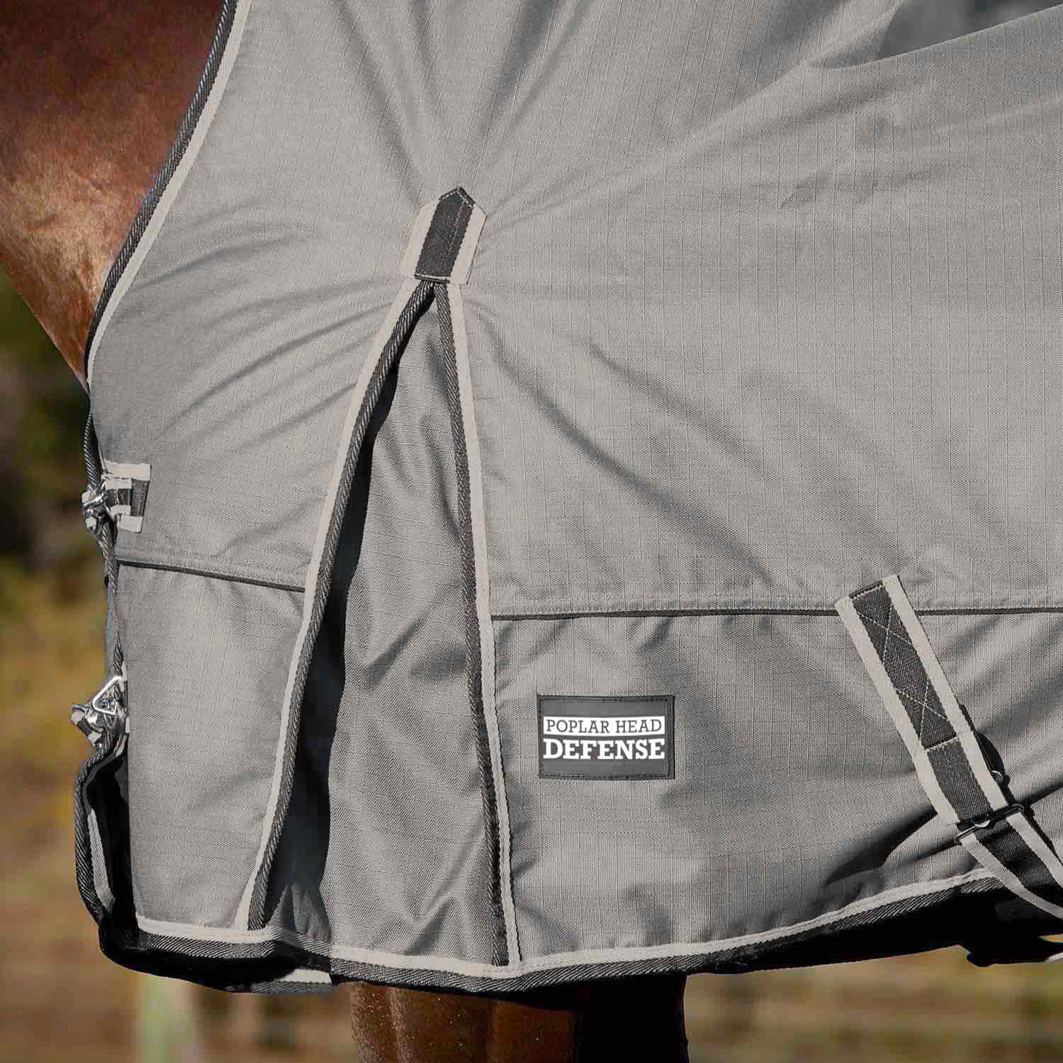 Poplar Head Defense 1680 Denier Turnout Blanket with High Neck, 240 Gram, Plymouth Brown - Nail Gallerys