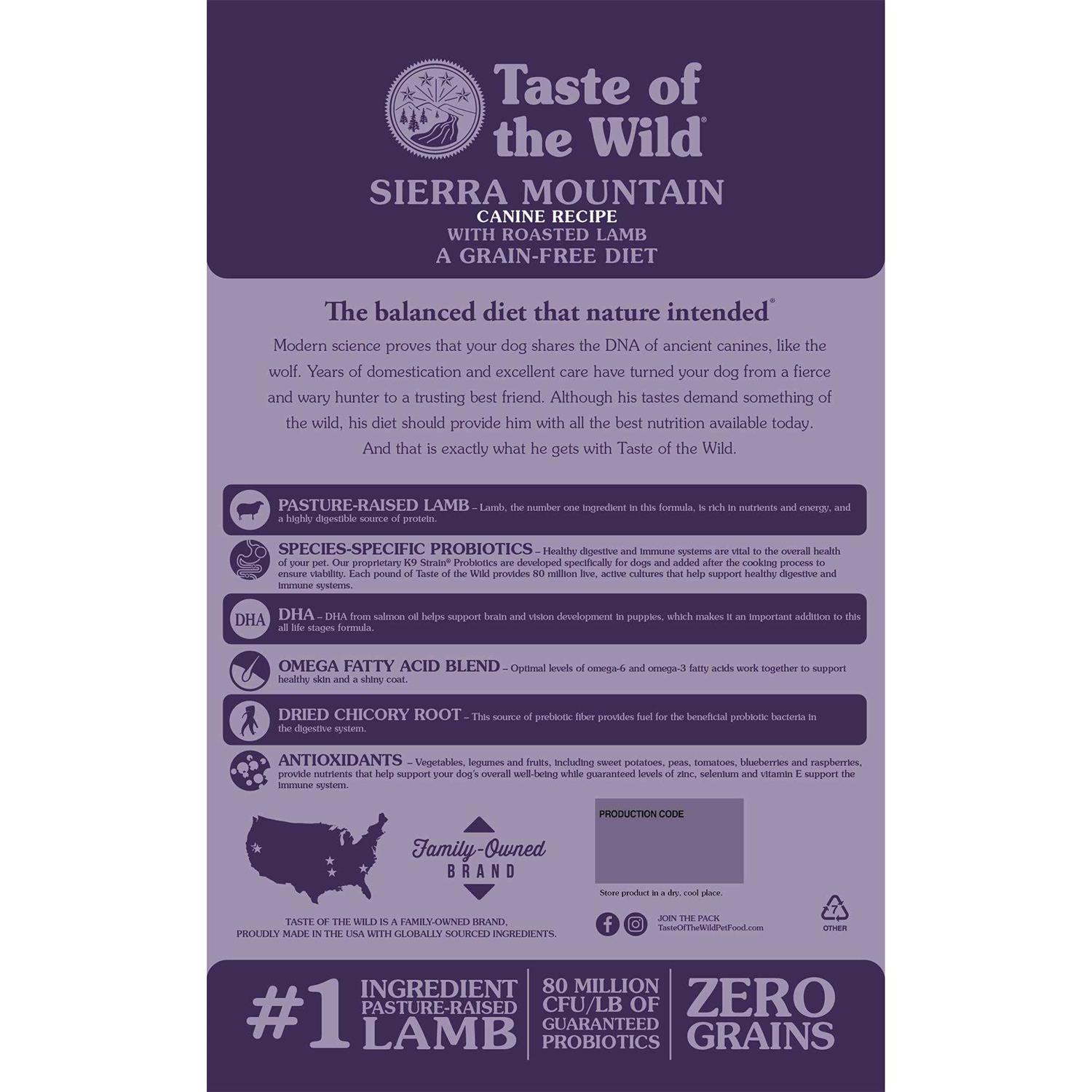 Taste of the Wild Sierra Mountain Dog Food - Nail Gallerys